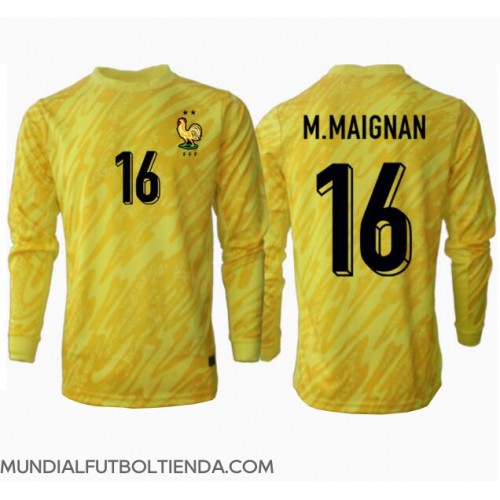 Camiseta Francia Mike Maignan #16 Portero Primera Equipación Replica Eurocopa 2024 mangas largas